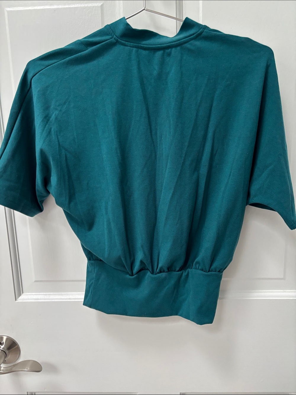 OGL Women's Teal V-Neck Short Sleeve Top - Picture 3 of 5